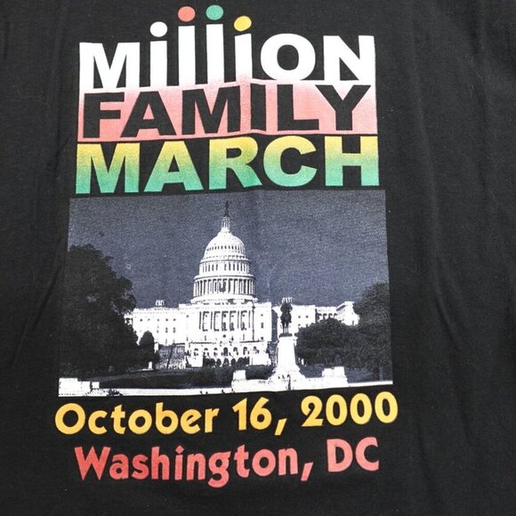 Vintage Million Family March Shirt XL Black Double Sided 2000 October 16th